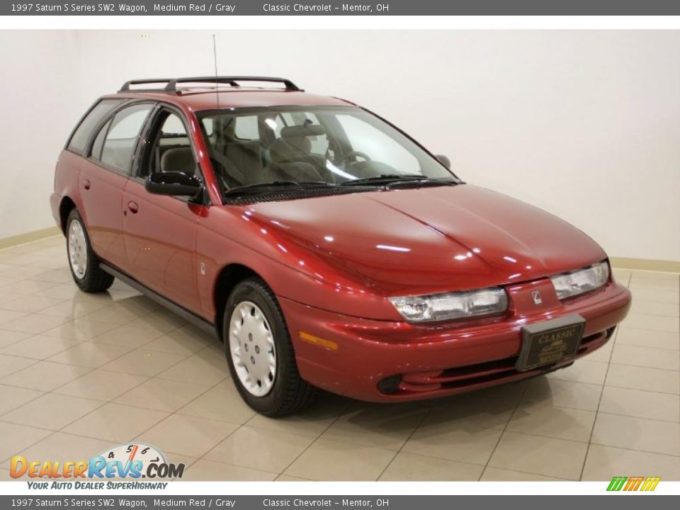 1997 Saturn S Series SW2 Wagon Medium Red / Gray Photo #1