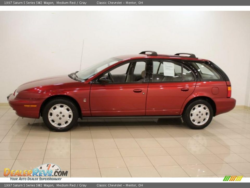 1997 Saturn S Series SW2 Wagon Medium Red / Gray Photo #4