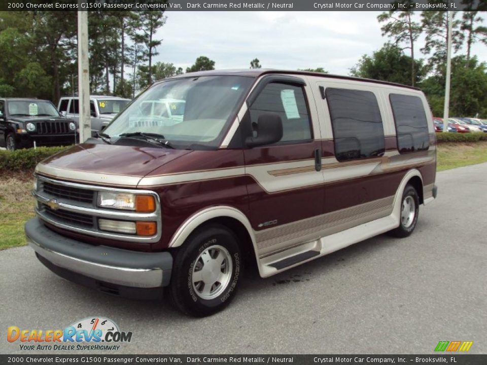 2000 Chevrolet Express G1500 Passenger Conversion Van Dark Carmine Red Metallic / Neutral Photo #1