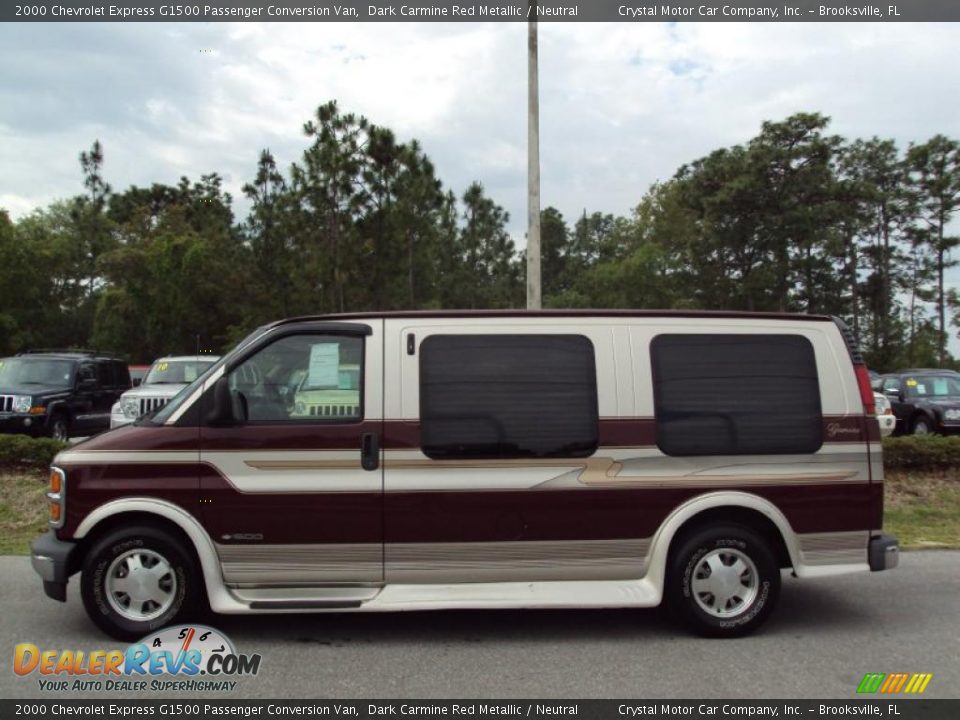 2000 Chevrolet Express G1500 Passenger Conversion Van Dark Carmine Red Metallic / Neutral Photo #2