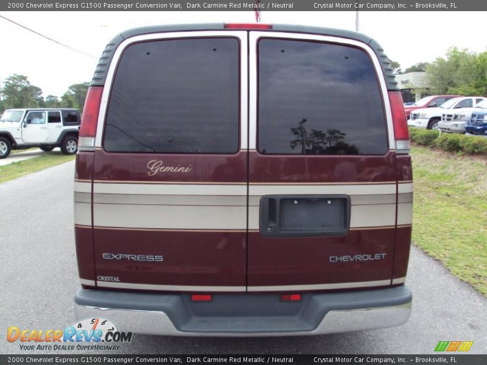 2000 Chevrolet Express G1500 Passenger Conversion Van Dark Carmine Red Metallic / Neutral Photo #7