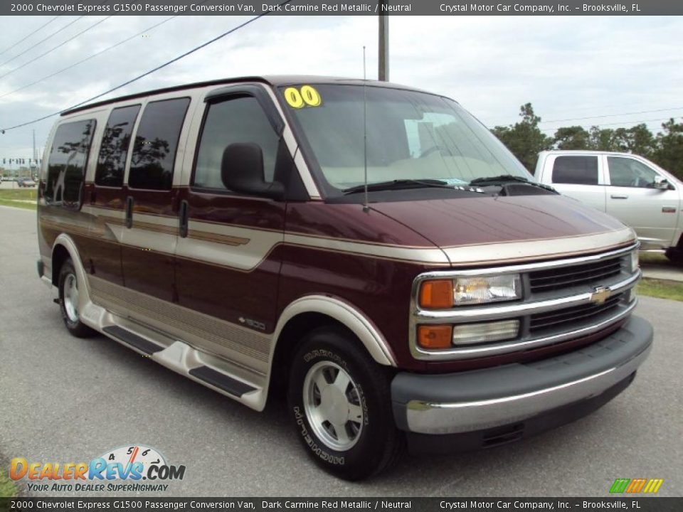 2000 Chevrolet Express G1500 Passenger Conversion Van Dark Carmine Red Metallic / Neutral Photo #10