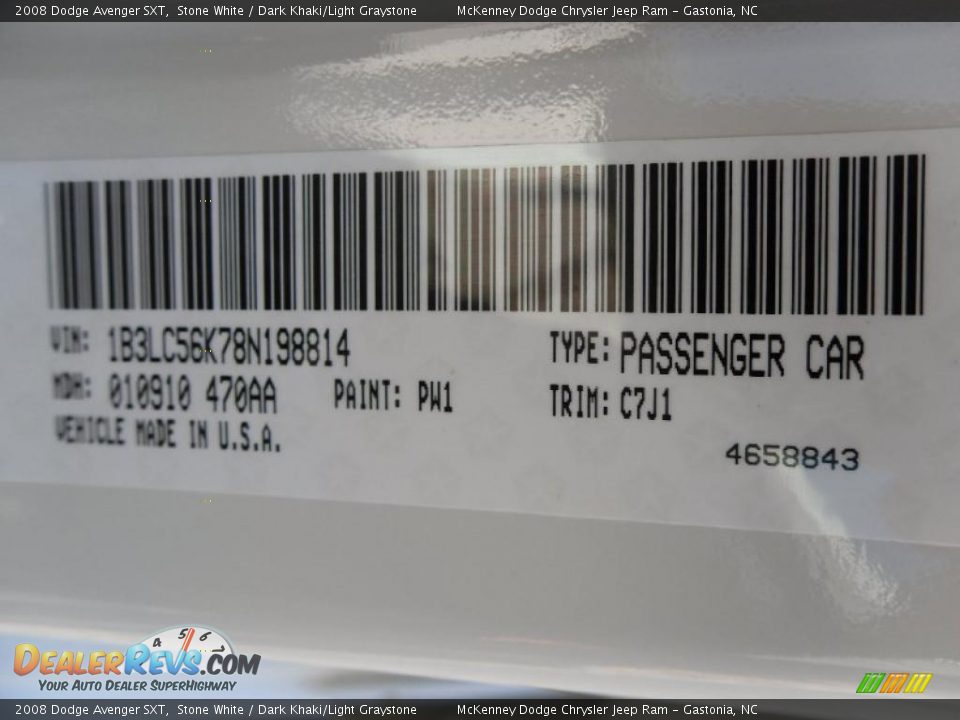 2008 Dodge Avenger SXT Stone White / Dark Khaki/Light Graystone Photo #6