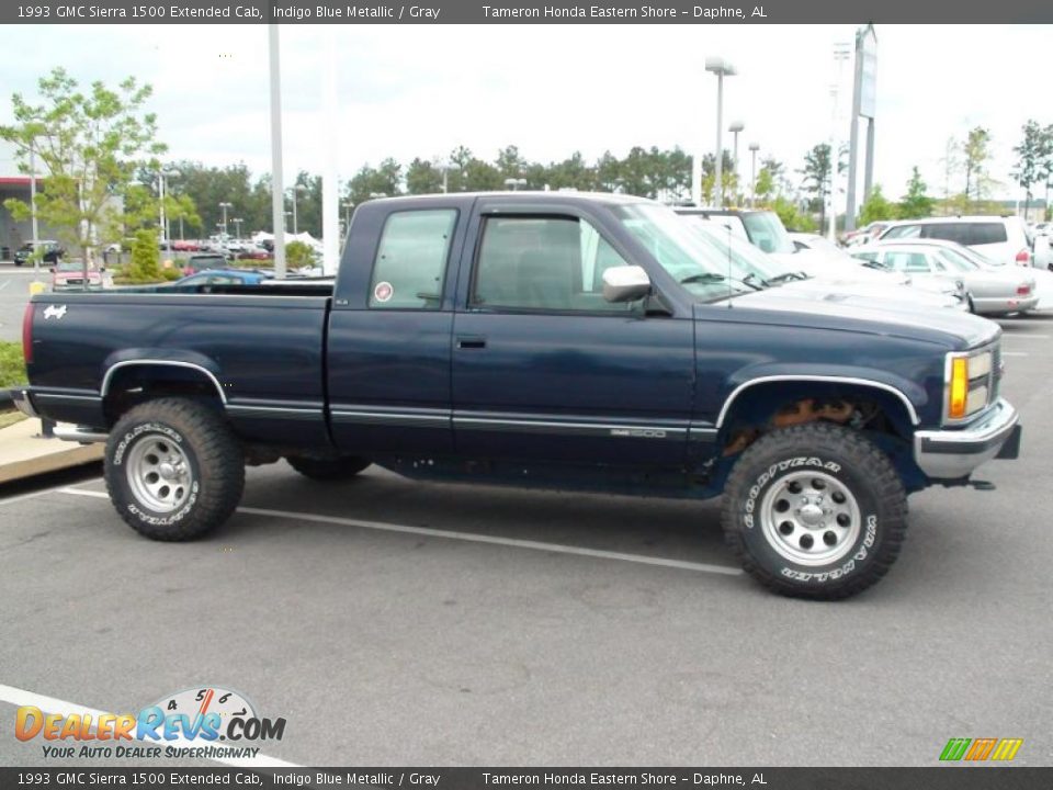 1993 GMC Sierra 1500 Extended Cab Indigo Blue Metallic / Gray Photo #3