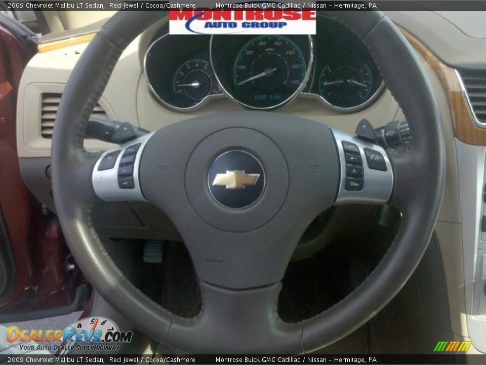 2009 Chevrolet Malibu LT Sedan Red Jewel / Cocoa/Cashmere Photo #29