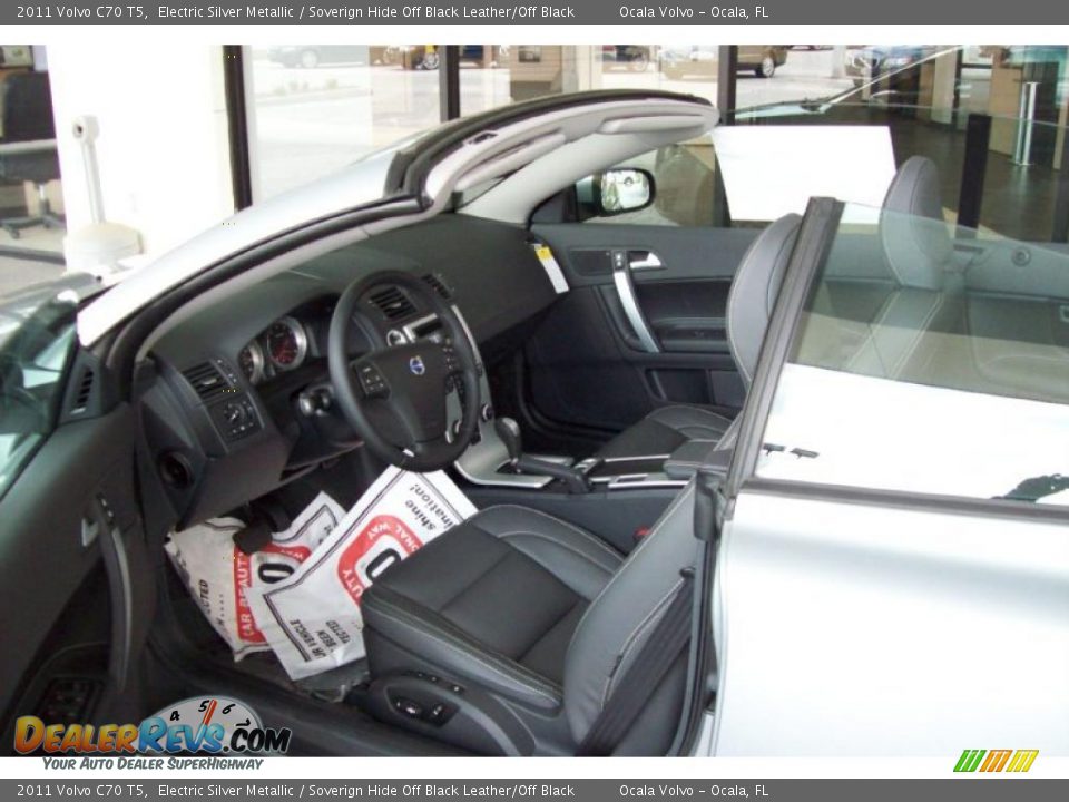2011 Volvo C70 T5 Electric Silver Metallic / Soverign Hide Off Black Leather/Off Black Photo #8