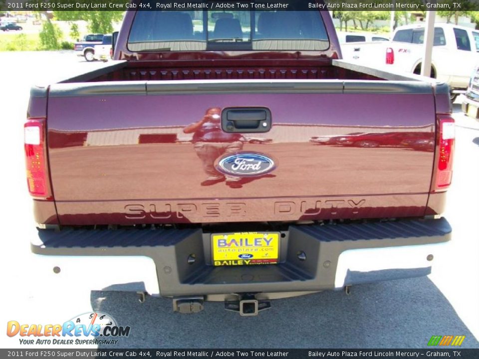 2011 Ford F250 Super Duty Lariat Crew Cab 4x4 Royal Red Metallic / Adobe Two Tone Leather Photo #5