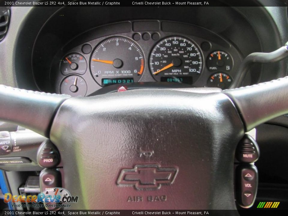 2001 Chevrolet Blazer LS ZR2 4x4 Space Blue Metallic / Graphite Photo #21