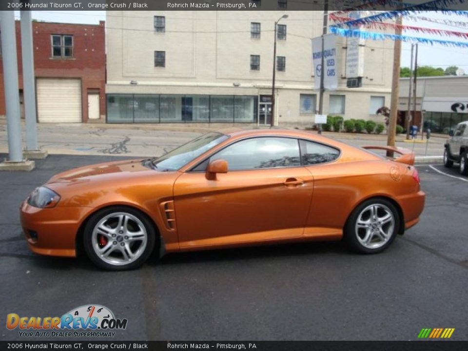 2006 Hyundai Tiburon GT Orange Crush / Black Photo #2