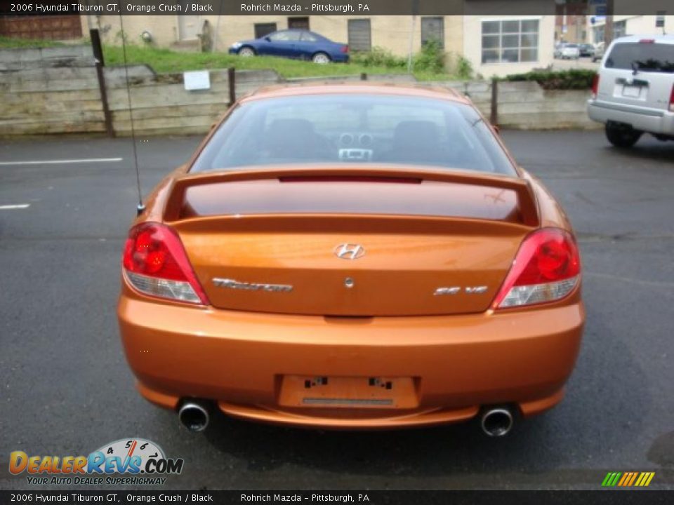 2006 Hyundai Tiburon GT Orange Crush / Black Photo #4