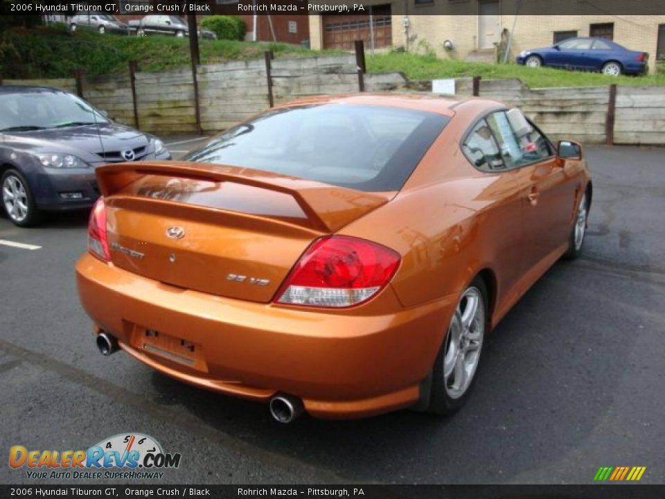 2006 Hyundai Tiburon GT Orange Crush / Black Photo #5