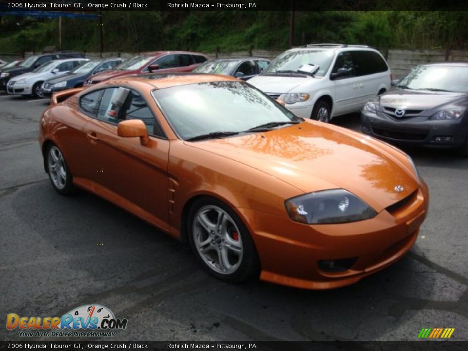 2006 Hyundai Tiburon GT Orange Crush / Black Photo #10