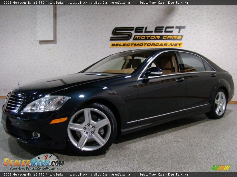2008 Mercedes-Benz S 550 4Matic Sedan Majestic Black Metallic / Cashmere/Savanna Photo #1