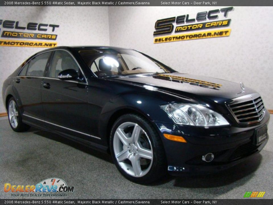 2008 Mercedes-Benz S 550 4Matic Sedan Majestic Black Metallic / Cashmere/Savanna Photo #3
