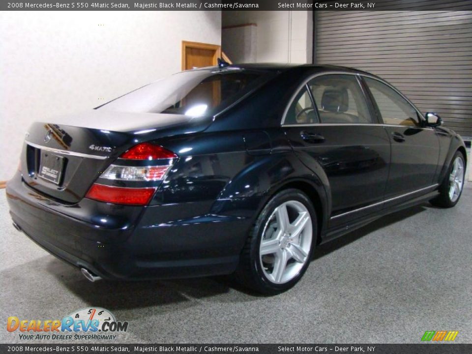 2008 Mercedes-Benz S 550 4Matic Sedan Majestic Black Metallic / Cashmere/Savanna Photo #4