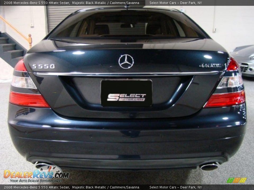 2008 Mercedes-Benz S 550 4Matic Sedan Majestic Black Metallic / Cashmere/Savanna Photo #5