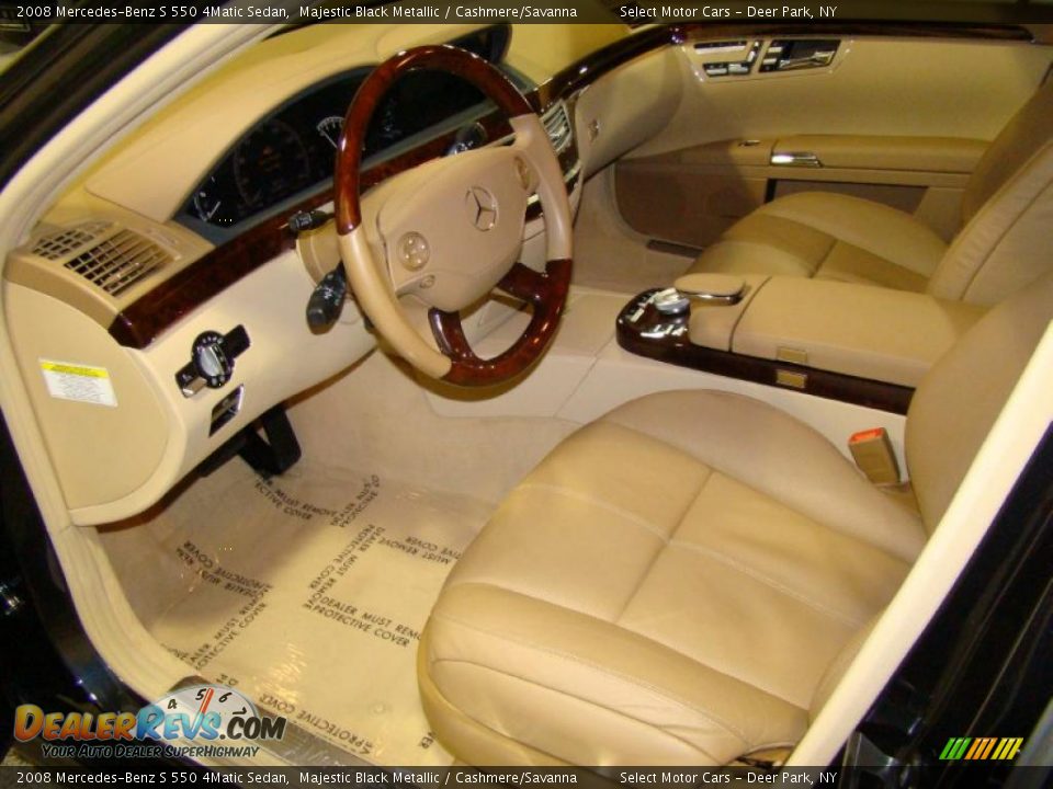 2008 Mercedes-Benz S 550 4Matic Sedan Majestic Black Metallic / Cashmere/Savanna Photo #7