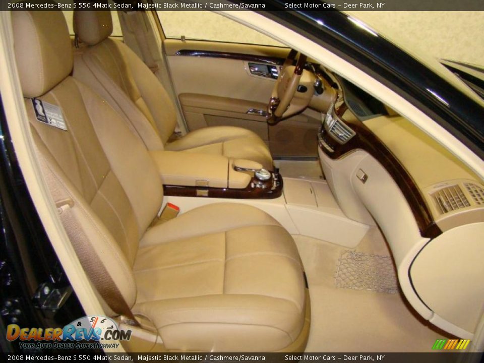 2008 Mercedes-Benz S 550 4Matic Sedan Majestic Black Metallic / Cashmere/Savanna Photo #11