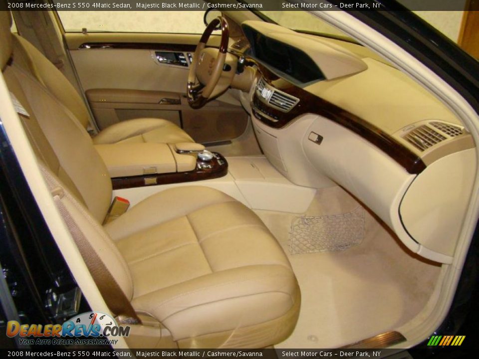 2008 Mercedes-Benz S 550 4Matic Sedan Majestic Black Metallic / Cashmere/Savanna Photo #12