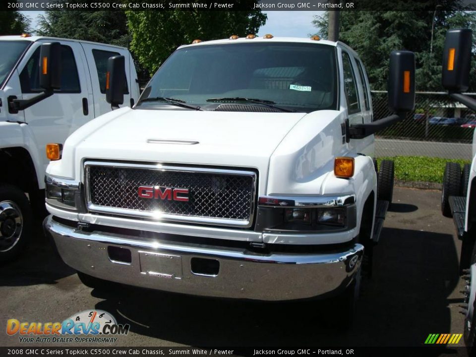 2008 GMC C Series Topkick C5500 Crew Cab Chassis Summit White / Pewter Photo #1