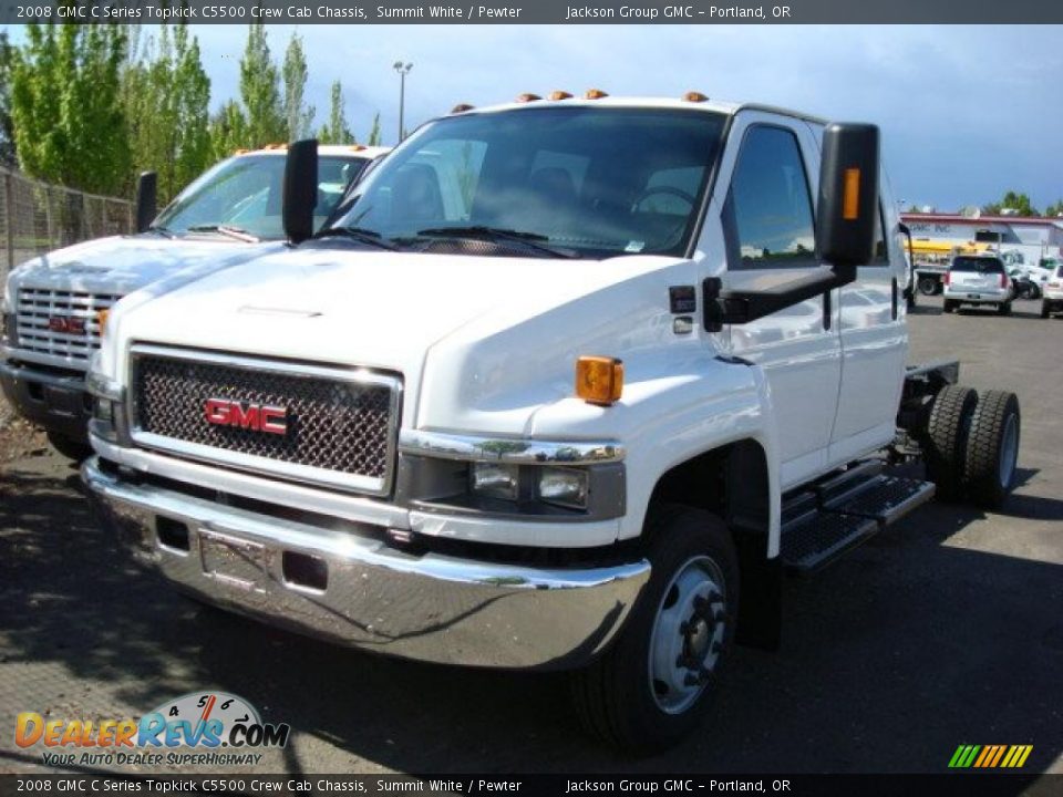 2008 GMC C Series Topkick C5500 Crew Cab Chassis Summit White / Pewter Photo #3