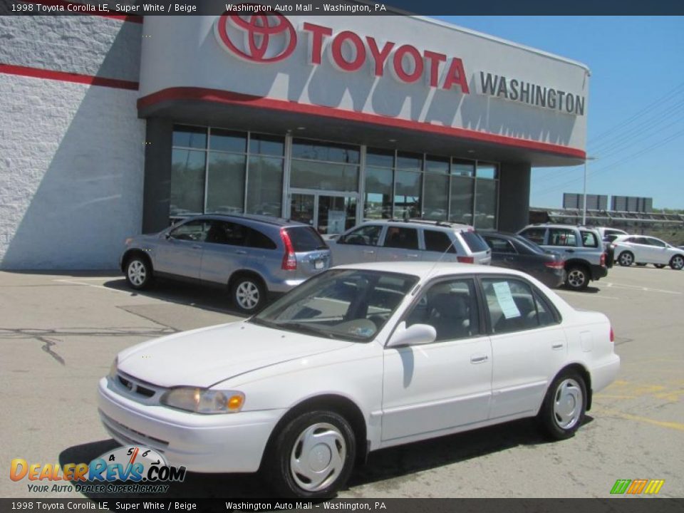 1998 Toyota Corolla LE Super White / Beige Photo #1