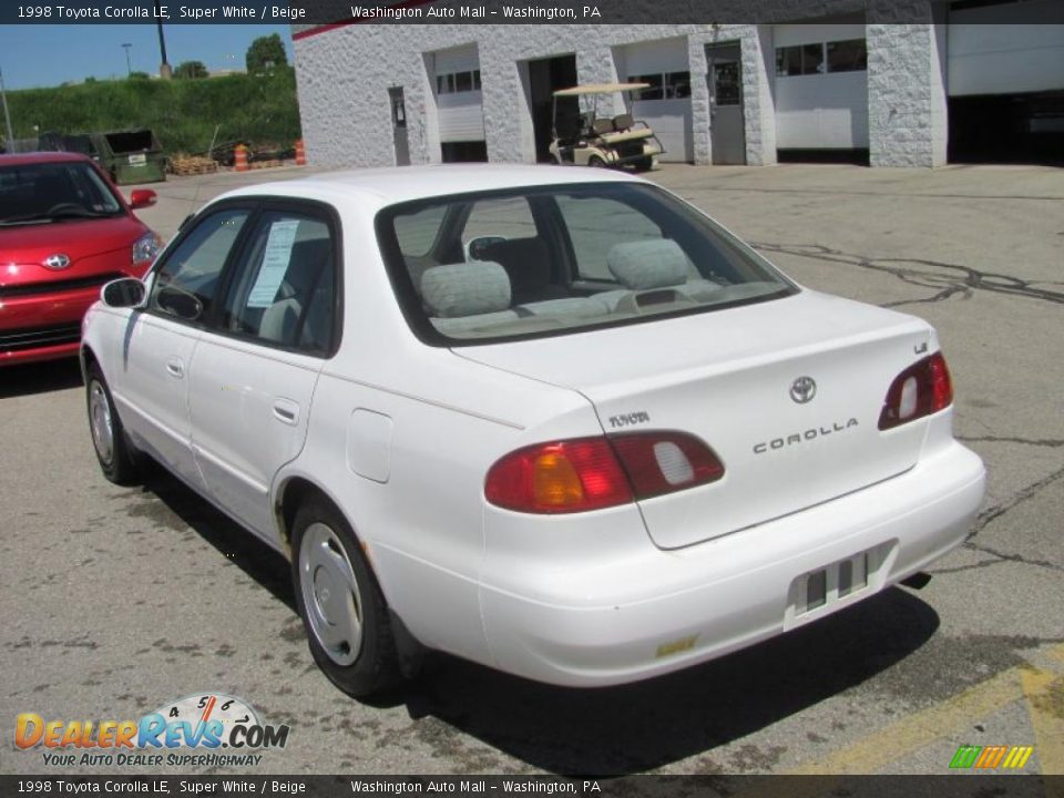 1998 Toyota Corolla LE Super White / Beige Photo #3