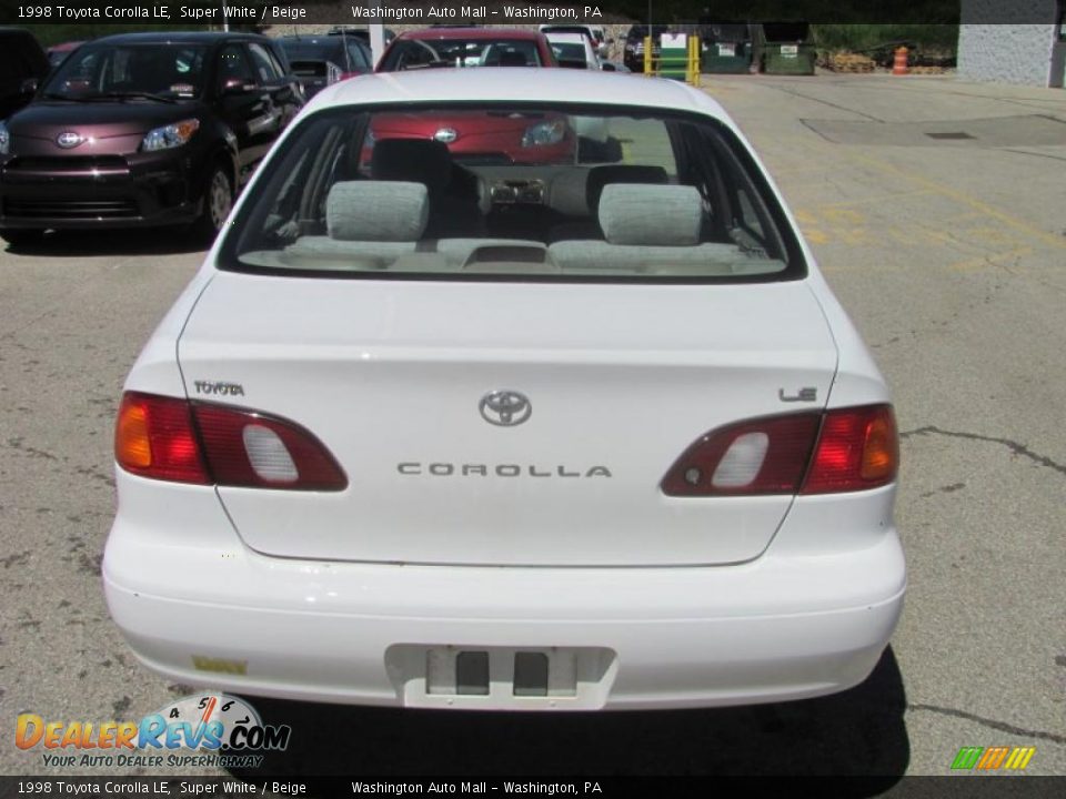 1998 Toyota Corolla LE Super White / Beige Photo #4