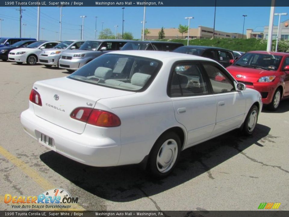 1998 Toyota Corolla LE Super White / Beige Photo #5