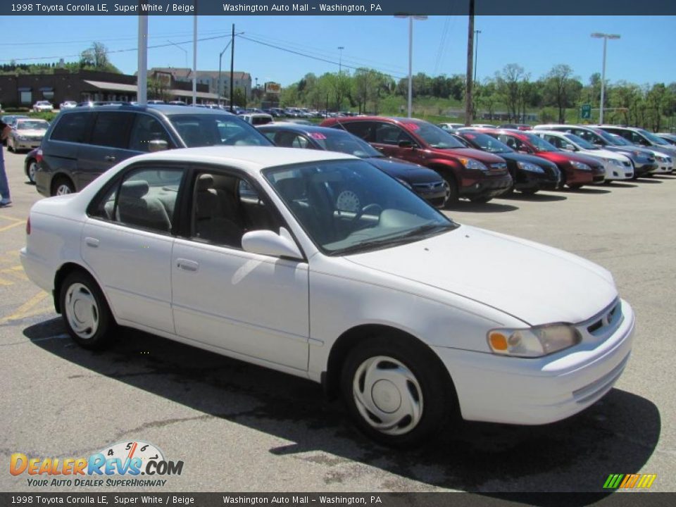 1998 Toyota Corolla LE Super White / Beige Photo #7