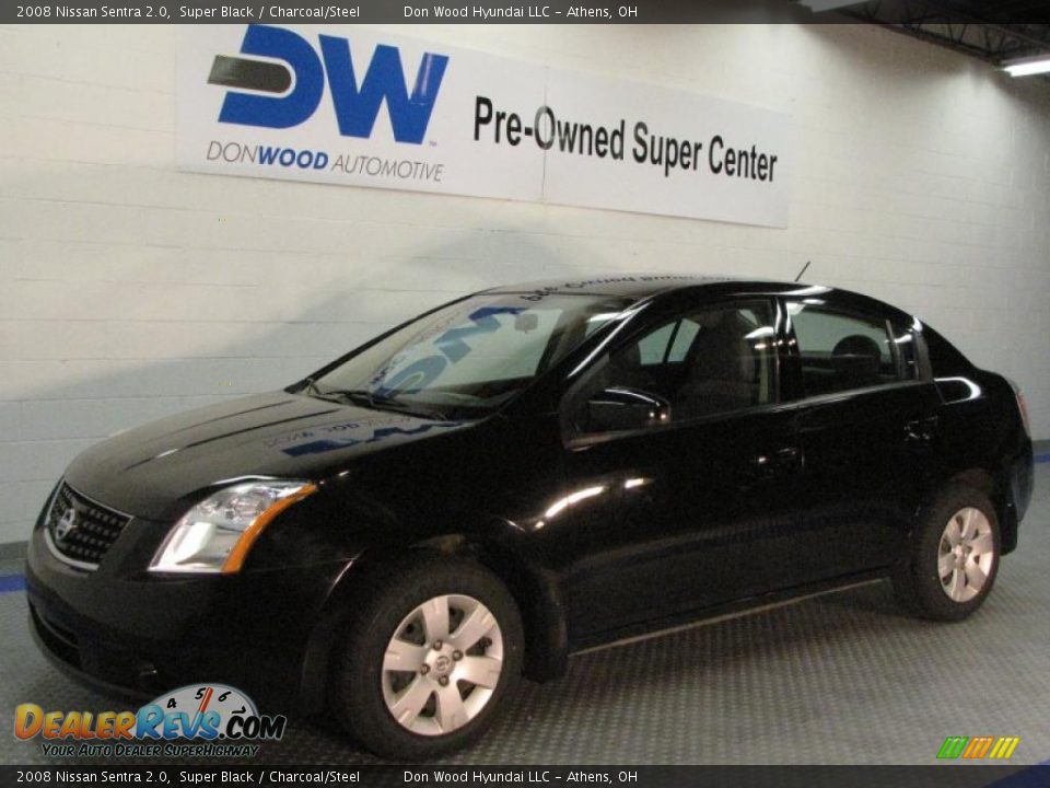 2008 Nissan Sentra 2.0 Super Black / Charcoal/Steel Photo #2