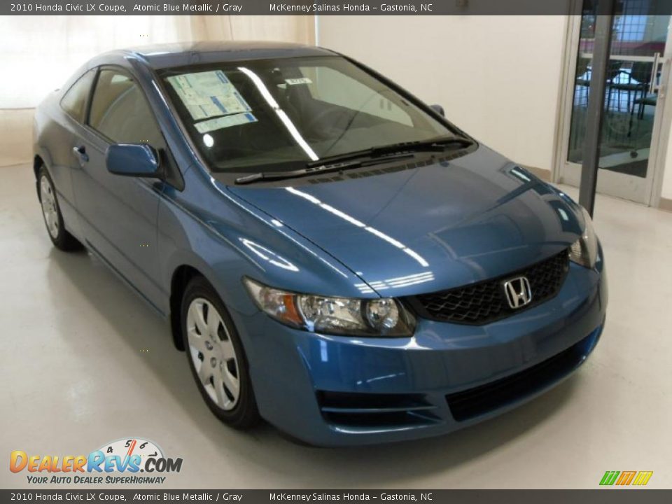 2010 Honda Civic LX Coupe Atomic Blue Metallic / Gray Photo #5