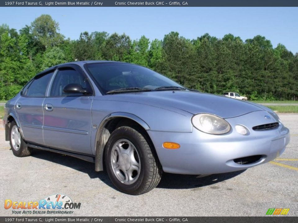 1997 Ford Taurus G Light Denim Blue Metallic / Grey Photo #7