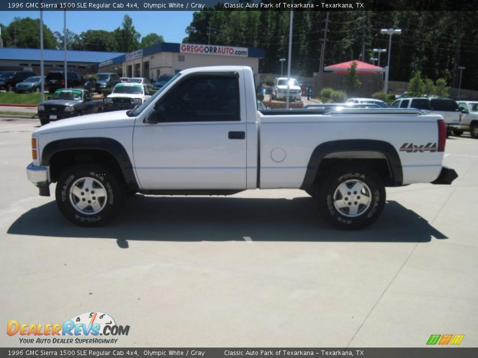 1996 GMC Sierra 1500 SLE Regular Cab 4x4 Olympic White / Gray Photo #3