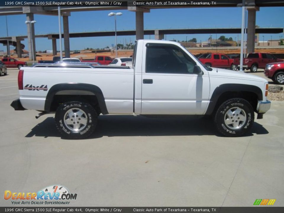 1996 GMC Sierra 1500 SLE Regular Cab 4x4 Olympic White / Gray Photo #4