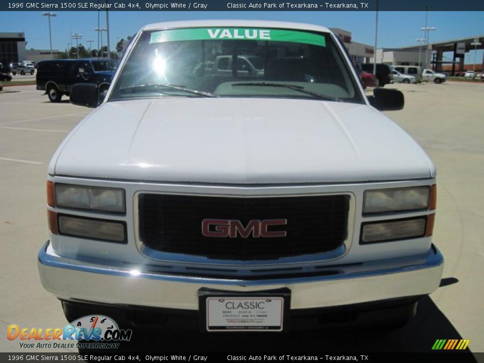 1996 GMC Sierra 1500 SLE Regular Cab 4x4 Olympic White / Gray Photo #5