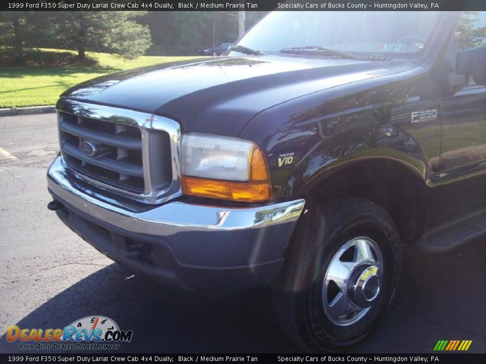 1999 Ford F350 Super Duty Lariat Crew Cab 4x4 Dually Black / Medium Prairie Tan Photo #12