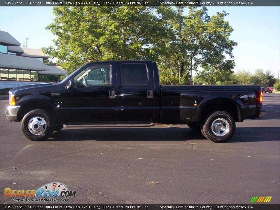 1999 Ford F350 Super Duty Lariat Crew Cab 4x4 Dually Black / Medium Prairie Tan Photo #21