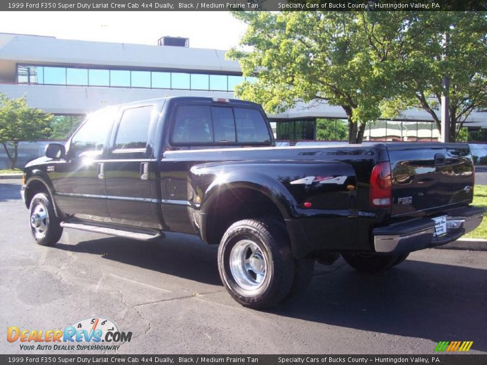 1999 Ford F350 Super Duty Lariat Crew Cab 4x4 Dually Black / Medium Prairie Tan Photo #23