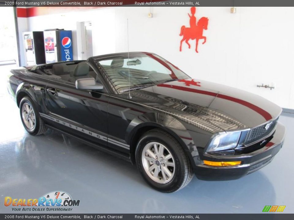 2008 Ford Mustang V6 Deluxe Convertible Black / Dark Charcoal Photo #1