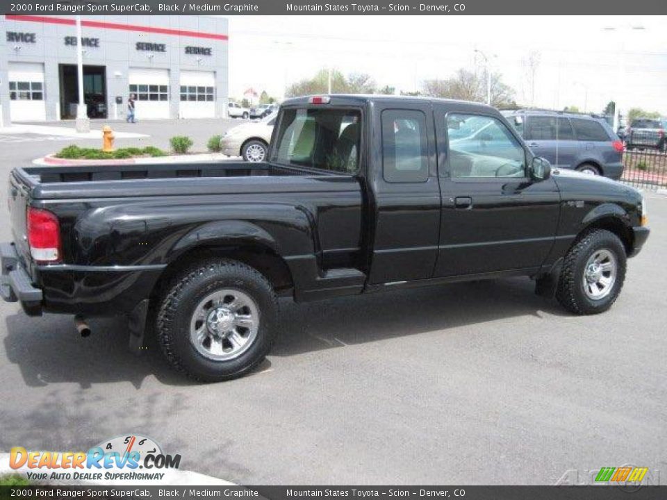 2000 Ford Ranger Sport SuperCab Black / Medium Graphite Photo #2