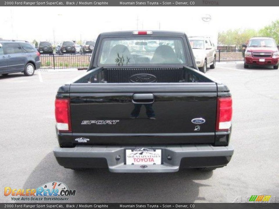 2000 Ford Ranger Sport SuperCab Black / Medium Graphite Photo #3