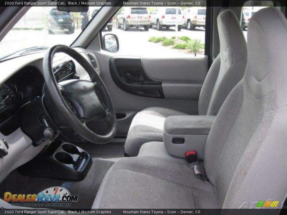 2000 Ford Ranger Sport SuperCab Black / Medium Graphite Photo #9