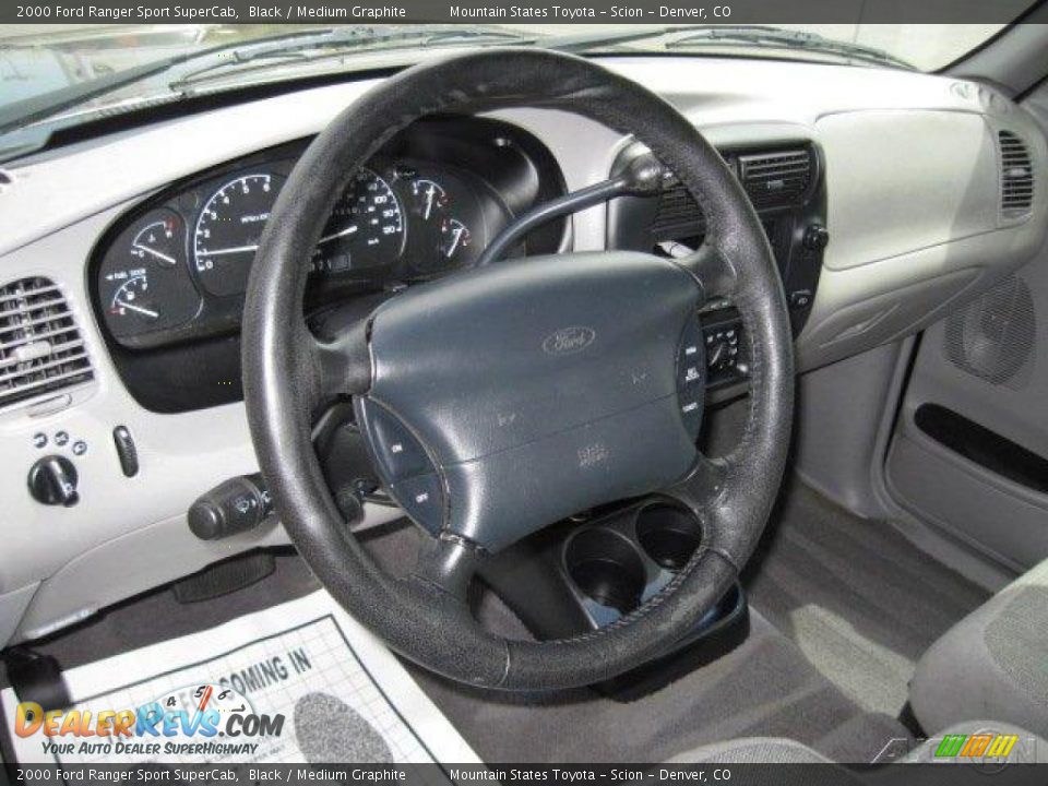 2000 Ford Ranger Sport SuperCab Black / Medium Graphite Photo #14