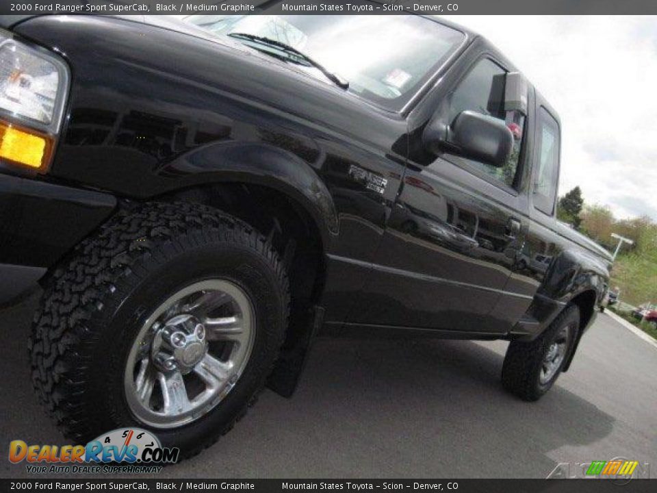 2000 Ford Ranger Sport SuperCab Black / Medium Graphite Photo #22