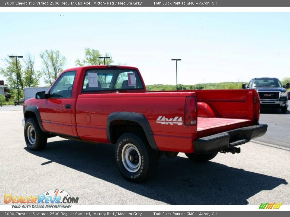 2000 Chevrolet Silverado 2500 Regular Cab 4x4 Victory Red / Medium Gray Photo #4