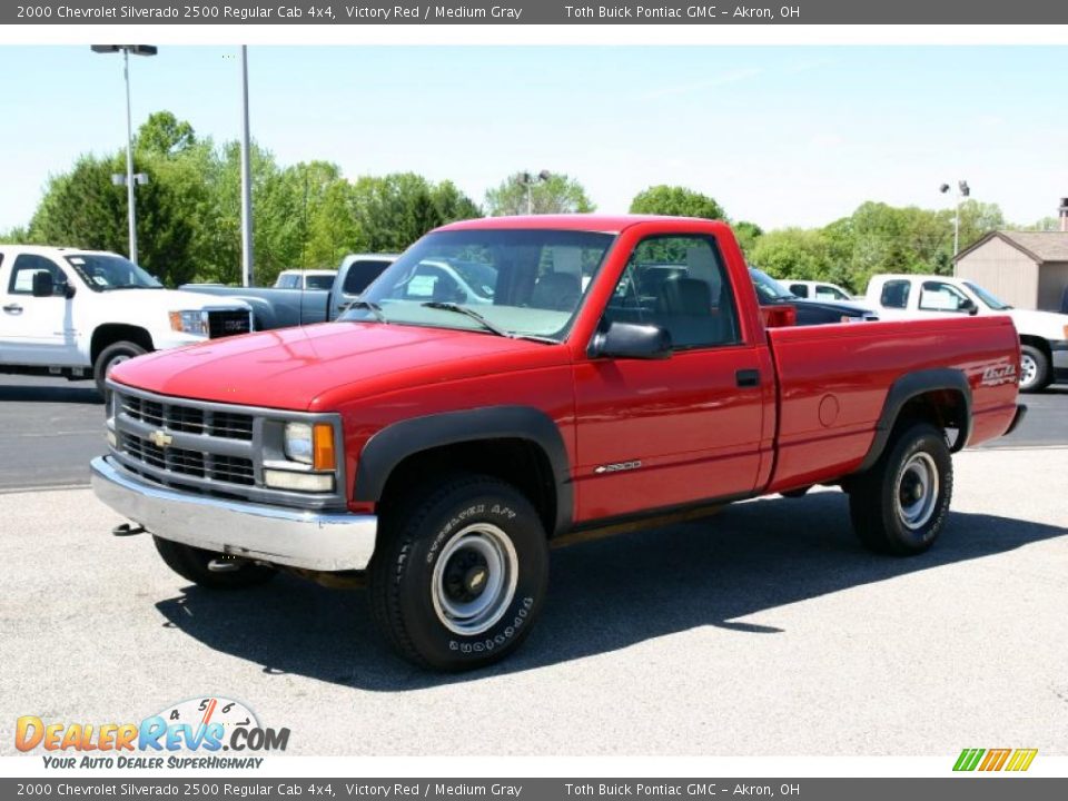 2000 Chevrolet Silverado 2500 Regular Cab 4x4 Victory Red / Medium Gray Photo #6