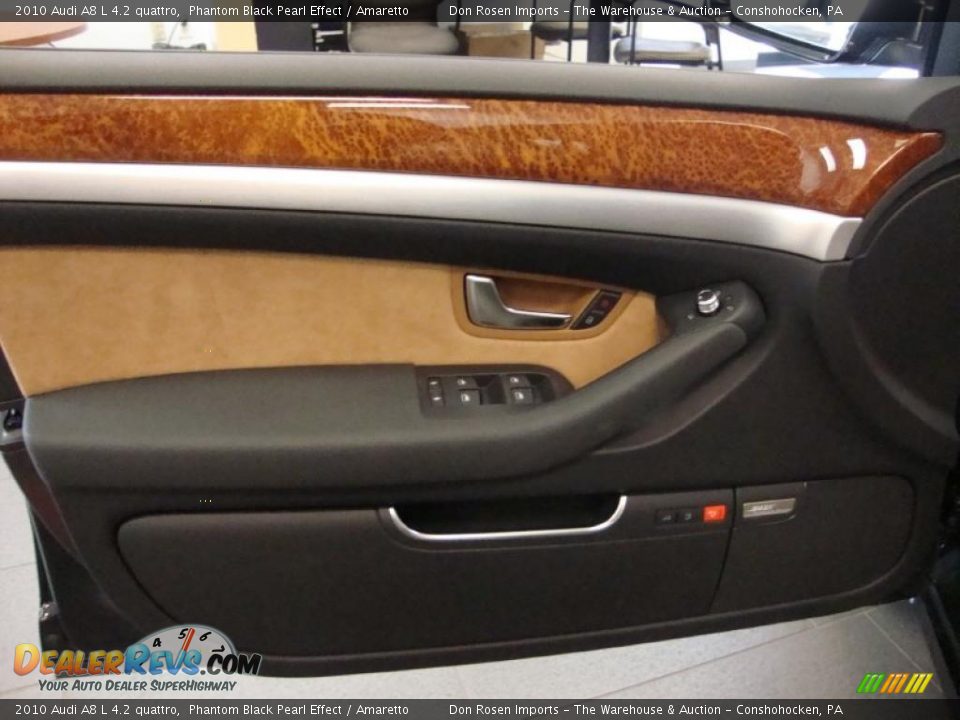 2010 Audi A8 L 4.2 quattro Phantom Black Pearl Effect / Amaretto Photo #10