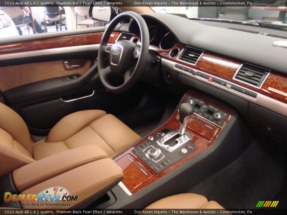 2010 Audi A8 L 4.2 quattro Phantom Black Pearl Effect / Amaretto Photo #15