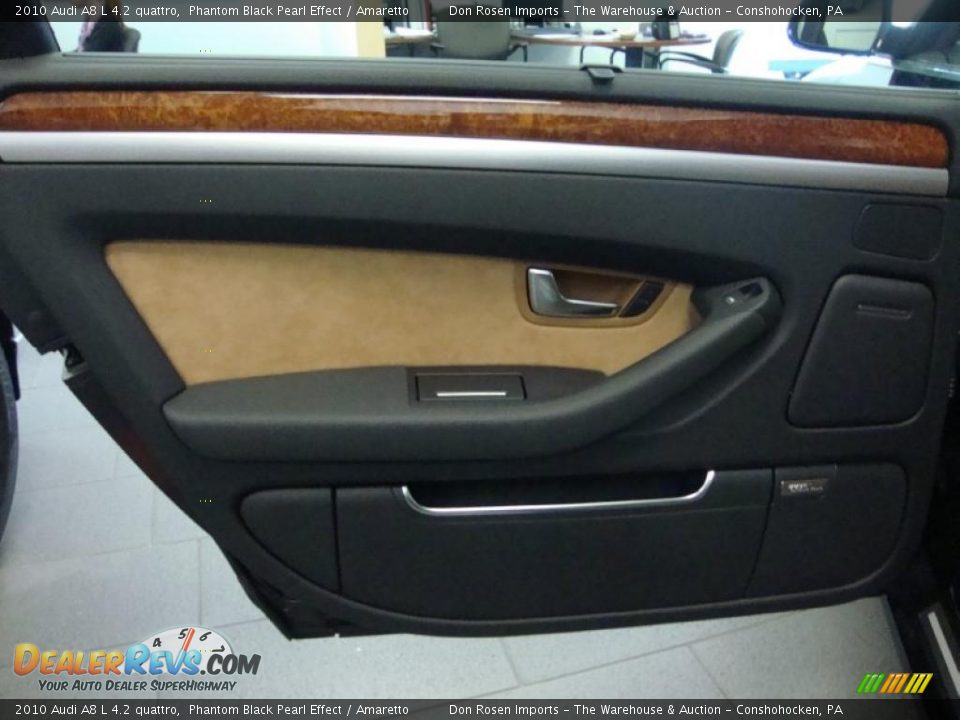 2010 Audi A8 L 4.2 quattro Phantom Black Pearl Effect / Amaretto Photo #19